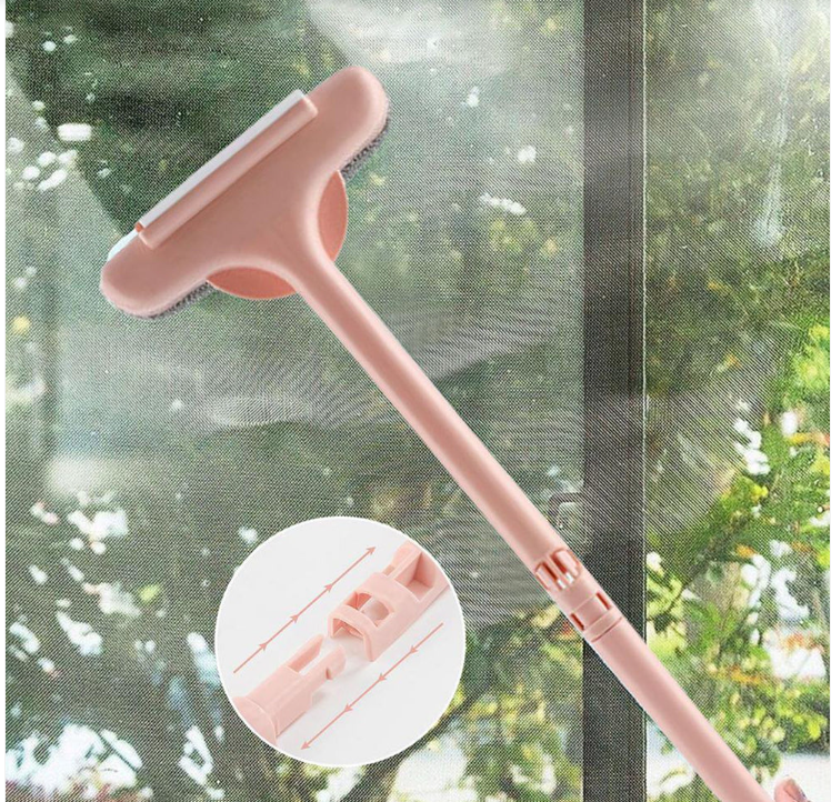 Brush 2 in 1 Mesh Cleaning Brush & Wiper with Extended Handle Window Cleaning Brush (1 Pc)