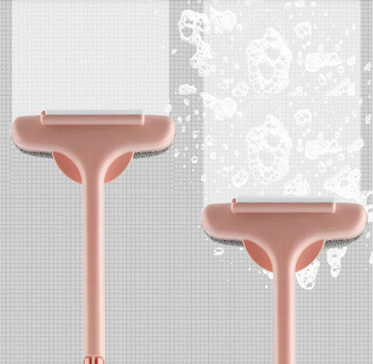 Brush 2 in 1 Mesh Cleaning Brush & Wiper with Extended Handle Window Cleaning Brush (1 Pc)