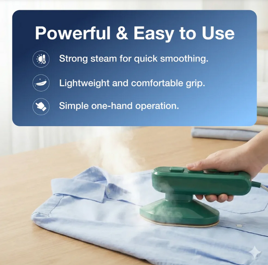 Mini Steamer & Iron: 2-in-1 Portable Travel Friendly